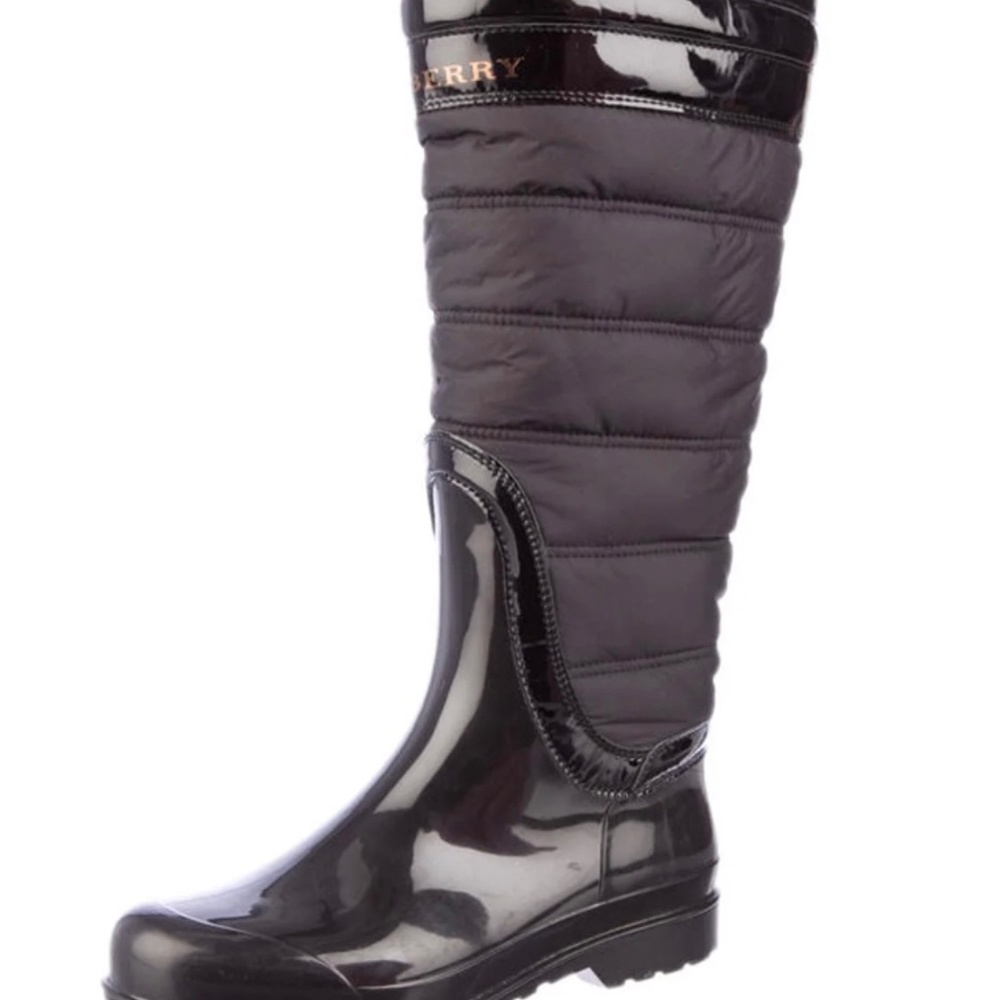 Burberry Black Quilted Rain Boots
